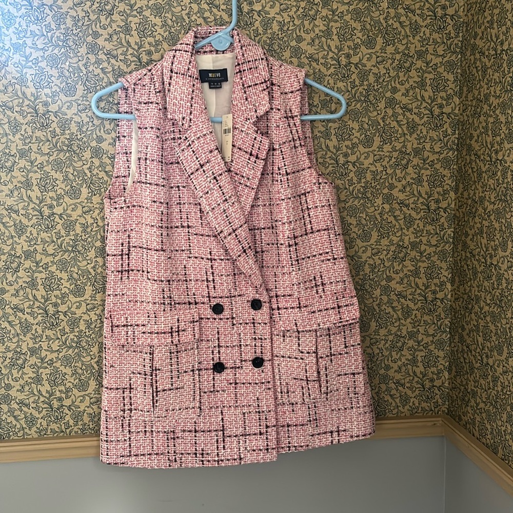 NWT Maeve Anthropologie Double Breasted Tweed Vest